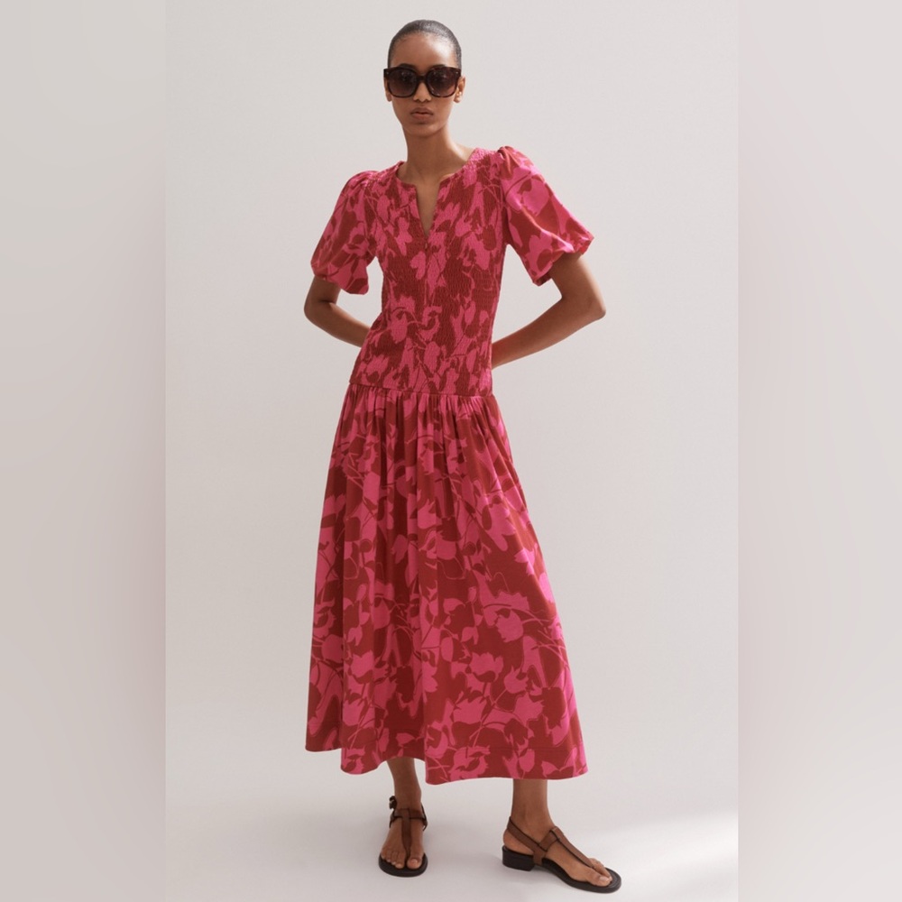 ME+EM Vibrant Red Floral Maxi Dress